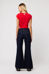 Abrand 90S Rib Cut Off Tee - Red
