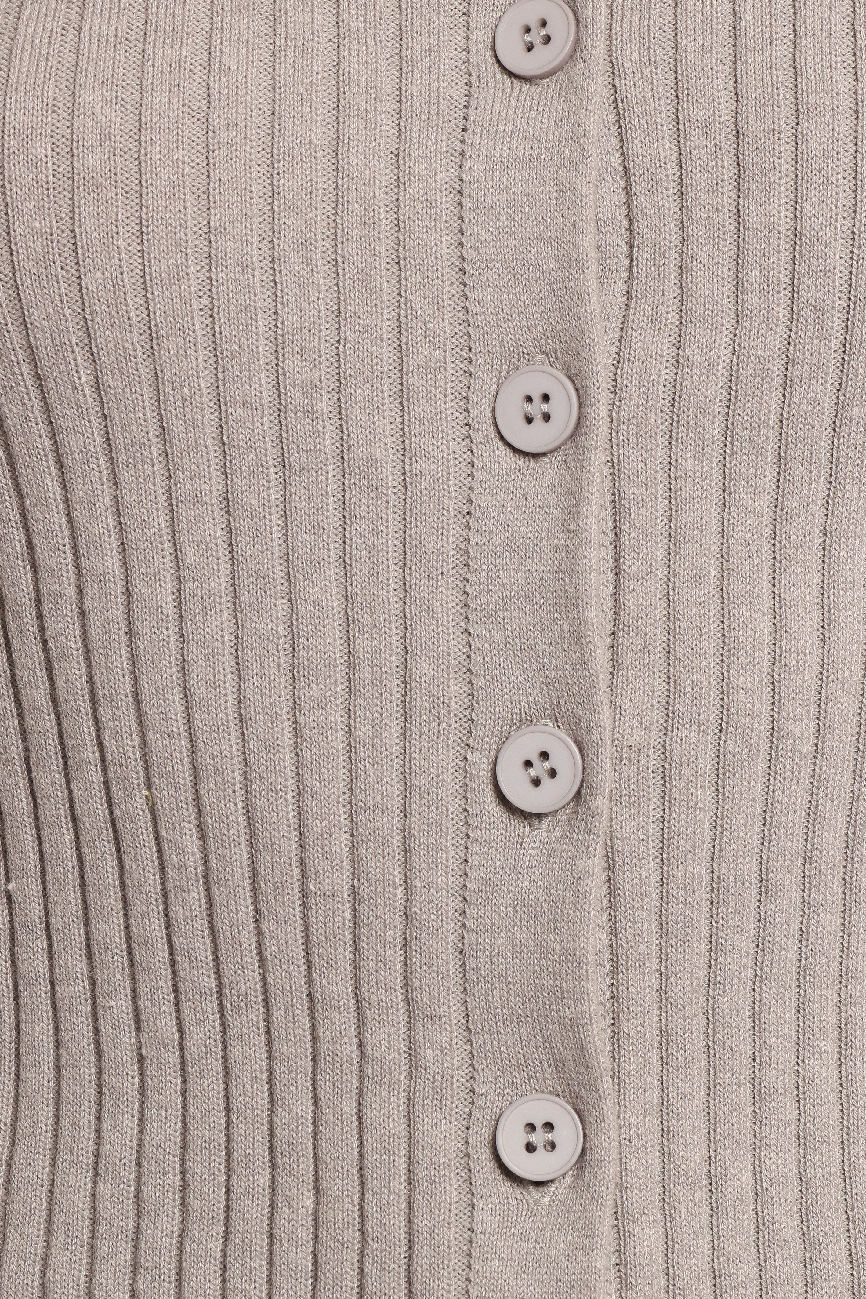 Searie Ribbed Cardigan Top - Grey