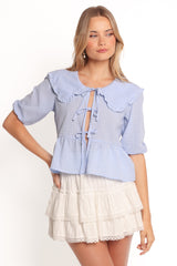 Tillio Tie Front Top - Blue
