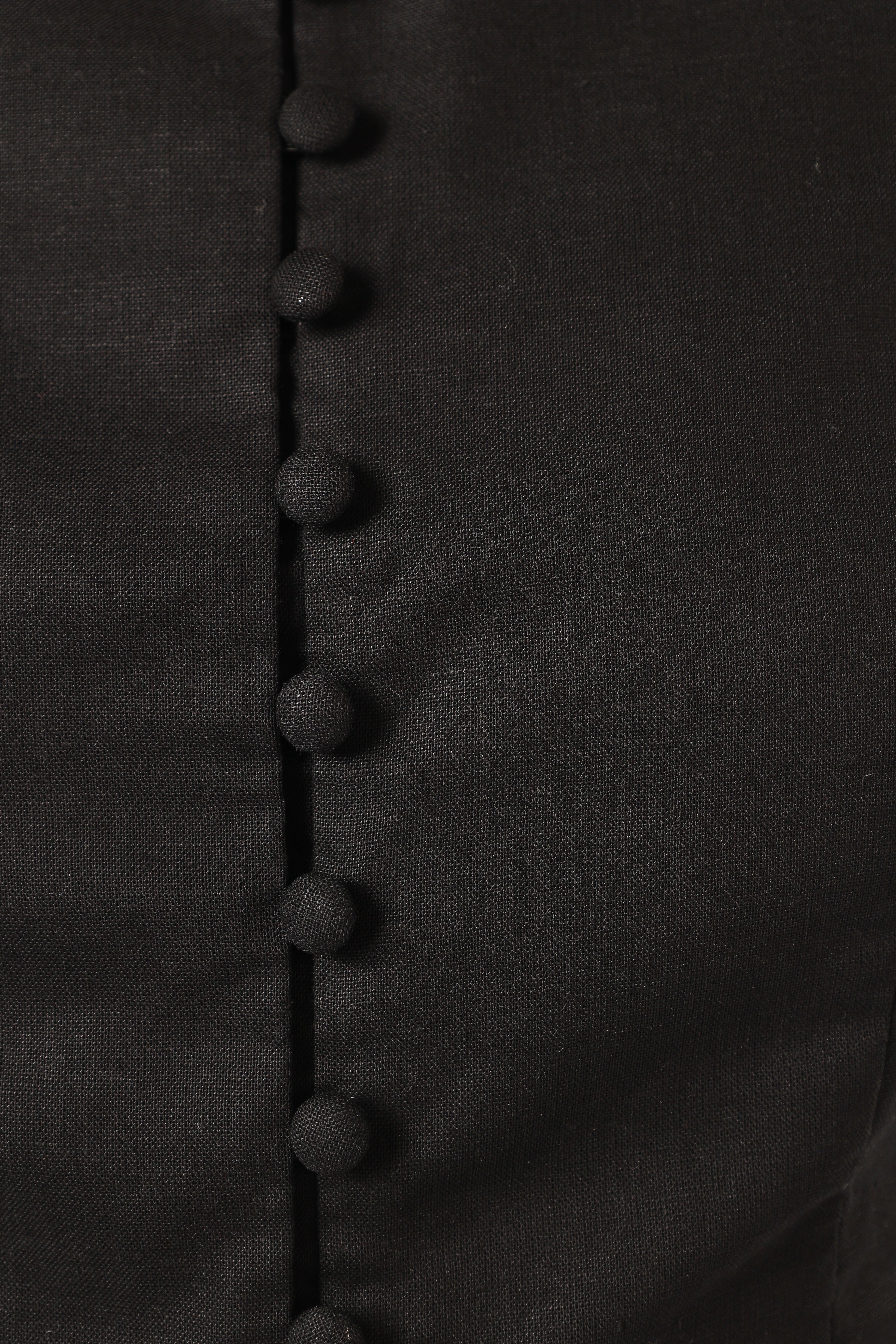 Daniella Linen Vest - Black