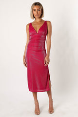 Solsana Midi Dress - Viva Magenta